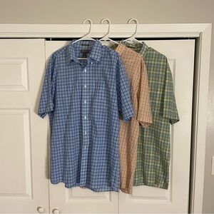 Title: Lot of 3 Saddlebred Tall Man XLT Plaid Wrinkle Free SS Shirts